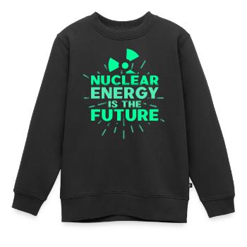 L’énergie nucléaire est l’avenir L’énergie nucléaire L’énergie nucléaire - Sweat Premium enfant bio - noir - Devant - AI Model Kid Female (0cm)