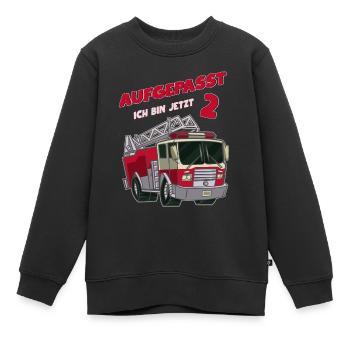 Kind Geburtstag 2 Jahre Feuerwehr lustiger Spruch - Kinder Premium Organic Sweatshirt - Schwarz - Vorne - AI Model Kid Female (0cm)