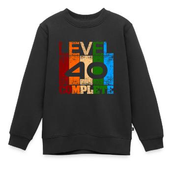 Endlich bin ich 40 - Kinder Premium Organic Sweatshirt - Schwarz - Vorne - AI Model Kid Female (0cm)