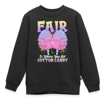 Auf dem Jahrmarkt bekommt man Zuckerwatte - Kinder Premium Organic Sweatshirt - Schwarz - Vorne - AI Model Kid Female (0cm)
