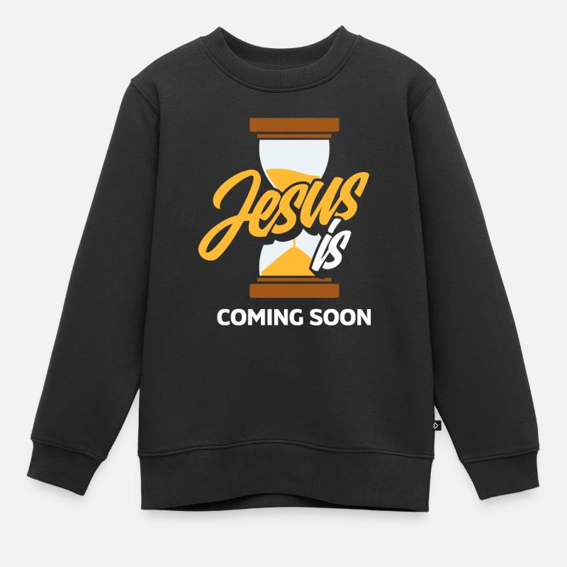 Pasteur Jésus à venir Bientôt Pasteur - Sweat Premium enfant bio - noir