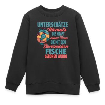 Sternzeichen Fische - Kinder Premium Organic Sweatshirt - Schwarz - Vorne - AI Model Kid Female (0cm)