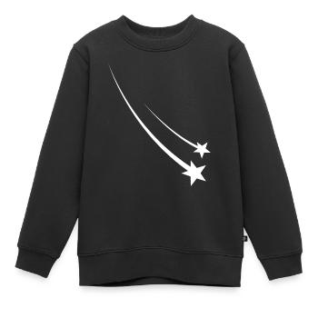 Étoiles filantes Blanc - Sweat Premium enfant bio - noir - Devant - AI Model Kid Female (0cm)
