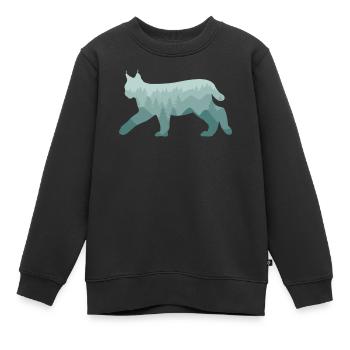 Luchs Rotluchs Wald Natur Landschaft Geschenk - Kinder Premium Organic Sweatshirt - Schwarz - Vorne - AI Model Kid Female (0cm)