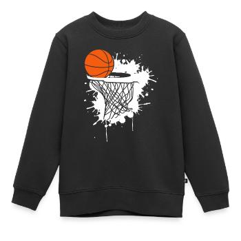 Basketball Cadeau Panier de Sport Rebond B-Ball - Sweat Premium enfant bio - noir - Devant - AI Model Kid Female (0cm)