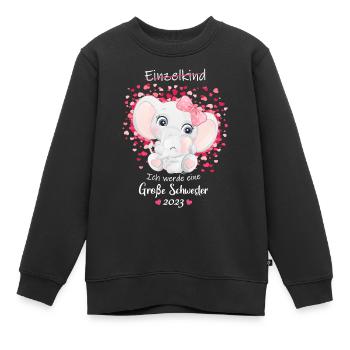 Ich Werde Eine Große Schwester 2023 - Kinder Premium Organic Sweatshirt - Schwarz - Vorne - AI Model Kid Female (0cm)