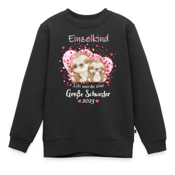 Ich Werde Eine Große Schwester 2023 - Kinder Premium Organic Sweatshirt - Schwarz - Vorne - AI Model Kid Female (0cm)