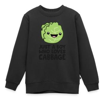 Nur ein Junge, der den Kohl liebt - Kinder Premium Organic Sweatshirt - Schwarz - Vorne - AI Model Kid Female (0cm)