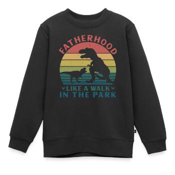 La paternité comme une promenade dans le parc - Sweat Premium enfant bio - noir - Devant - AI Model Kid Female (0cm)
