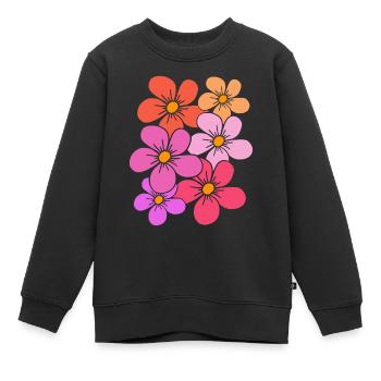 Blumen, Blumenstrauß, Blumenranke, Blumenmuster - Kinder Premium Organic Sweatshirt - Schwarz - Vorne - AI Model Kid Female (0cm)