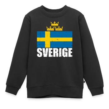 Schweden - Kinder Premium Organic Sweatshirt - Schwarz - Vorne - AI Model Kid Female (0cm)