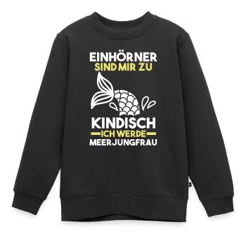 Meerjungfrauen - Kinder Premium Organic Sweatshirt - Schwarz - Vorne - AI Model Kid Female (0cm)