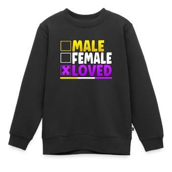 Male Female Loved LGBT Pride Month - Kinder Premium Organic Sweatshirt - Schwarz - Vorne - AI Model Kid Female (0cm)
