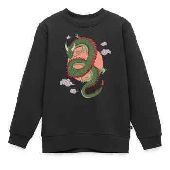 Dragon chinois - Sweat Premium enfant bio - noir - Devant - AI Model Kid Female (0cm)