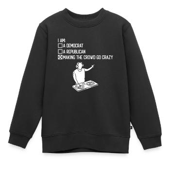 DJ Disc Jockey - Sweat Premium enfant bio - noir - Devant - AI Model Kid Female (0cm)