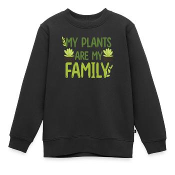Mes plantes sont ma plante de jardin familial - Sweat Premium enfant bio - noir - Devant - AI Model Kid Female (0cm)