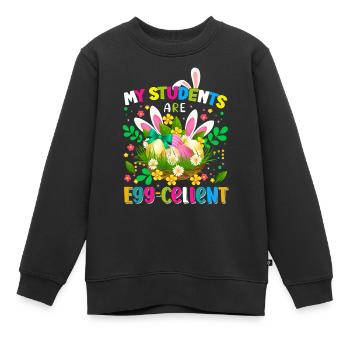 Lapin de Pâques Oeufs de Pâques - Sweat Premium enfant bio - noir - Devant - AI Model Kid Female (0cm)