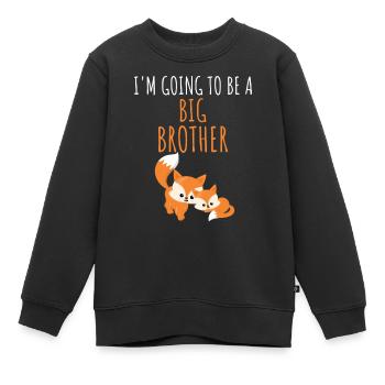 Je serai big brother foxes cadeau - Sweat Premium enfant bio - noir - Devant - AI Model Kid Female (0cm)