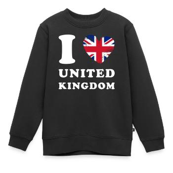 England I love United Kingdom - Kinder Premium Organic Sweatshirt - Schwarz - Vorne - AI Model Kid Female (0cm)