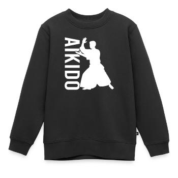 Aïkido - Sweat Premium enfant bio - noir - Devant - AI Model Kid Female (0cm)