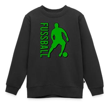 Fußball Fussball - Kinder Premium Organic Sweatshirt - Schwarz - Vorne - AI Model Kid Female (0cm)