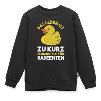 Ente Gummiente Badeente - Kinder Premium Organic Sweatshirt - Schwarz - Vorne - AI Model Kid Female (0cm)