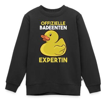 Ente Quitscheente Badeenten - Kinder Premium Organic Sweatshirt - Schwarz - Vorne - AI Model Kid Female (0cm)