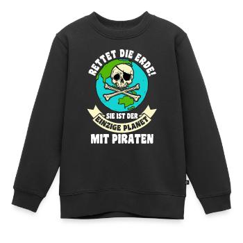 Pirat Piraten - Kinder Premium Organic Sweatshirt - Schwarz - Vorne - AI Model Kid Female (0cm)