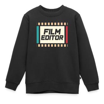 Film Editor Edit Filmeditor Video - Kinder Premium Organic Sweatshirt - Schwarz - Vorne - AI Model Kid Female (0cm)