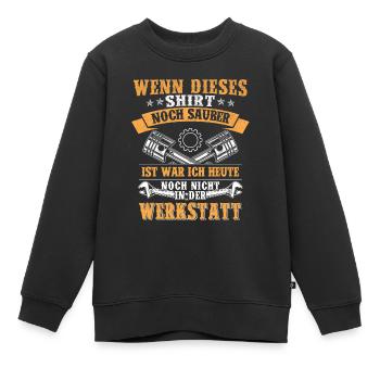 Werkstatt Schrauber Spruch - Kinder Premium Organic Sweatshirt - Schwarz - Vorne - AI Model Kid Female (0cm)