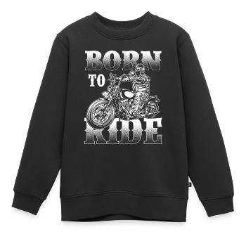 Né pour conduire des motocyclistes - Sweat Premium enfant bio - noir - Devant - AI Model Kid Female (0cm)