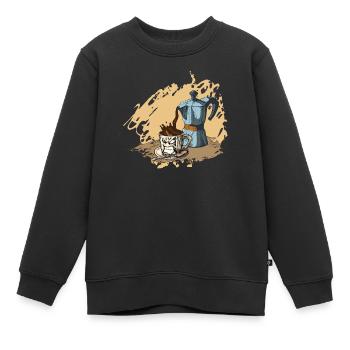 Espresso Kaffee - Kinder Premium Organic Sweatshirt - Schwarz - Vorne - AI Model Kid Female (0cm)