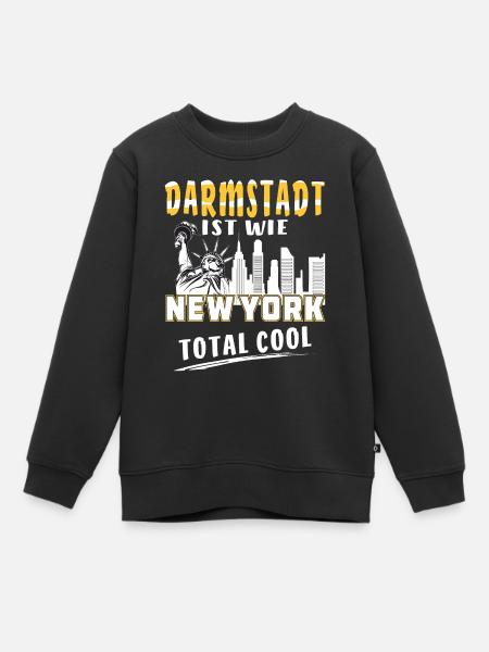 DARMSTADT IST WIE NEW YORK - Kinder Premium Organic Sweatshirt - Schwarz