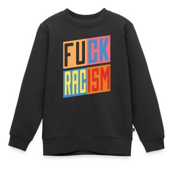 Lutte contre le racisme - Sweat Premium enfant bio - noir - Devant - AI Model Kid Female (0cm)