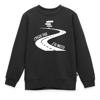 moto, moto sport, moto humour - Sweat Premium enfant bio - noir - Devant - AI Model Kid Female (0cm)