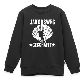 Jakobsweg Pilgern - Kinder Premium Organic Sweatshirt - Schwarz - Vorne - AI Model Kid Female (0cm)