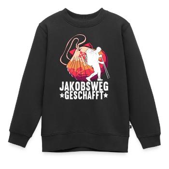 Jakobsweg Pilgern - Kinder Premium Organic Sweatshirt - Schwarz - Vorne - AI Model Kid Female (0cm)