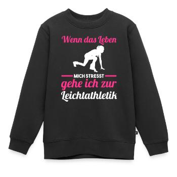 Leichtathletik - Kinder Premium Organic Sweatshirt - Schwarz - Vorne - AI Model Kid Female (0cm)