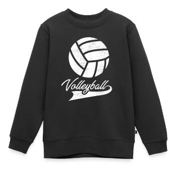 Volley-ball - Sweat Premium enfant bio - noir - Devant - AI Model Kid Female (0cm)