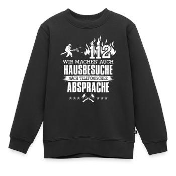 Feuerwehr Hausbesuche - Kinder Premium Organic Sweatshirt - Schwarz - Vorne - AI Model Kid Female (0cm)