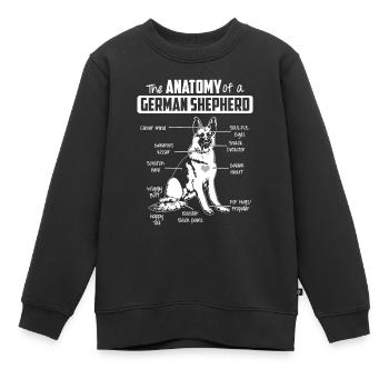 Anatomie deutscher Schäferhund - Kinder Premium Organic Sweatshirt - Schwarz - Vorne - AI Model Kid Female (0cm)