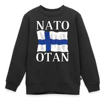 NATO otaN und die Flagge Finnlands - Kinder Premium Organic Sweatshirt - Schwarz - Vorne - AI Model Kid Female (0cm)