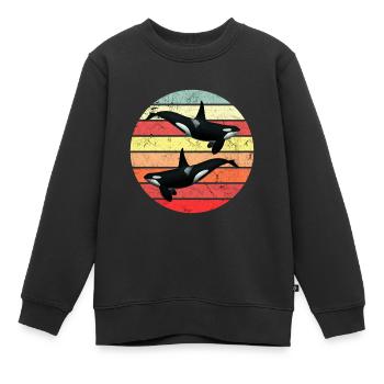Orque - Rétro - Sweat Premium enfant bio - noir - Devant - AI Model Kid Female (0cm)