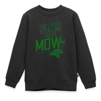 Lawn Mowing Lawn Care - Kids Premium Organic Sweatshirt - black - Front - AI Model Kid Female (0cm)