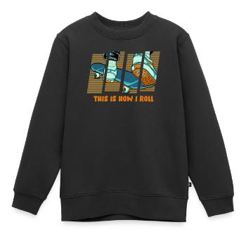 Skateboard Skateboarder Skater - Kinder Premium Organic Sweatshirt - Schwarz - Vorne - AI Model Kid Female (0cm)