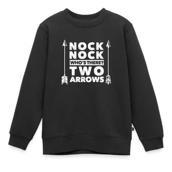 Drôle de tir à l’arc Archer Nock Nock - Sweat Premium enfant bio - noir - Devant - AI Model Kid Female (0cm)