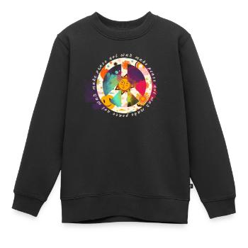 Make Peace not War - Peace Zeichen - Frieden - Kinder Premium Organic Sweatshirt - Schwarz - Vorne - AI Model Kid Female (0cm)