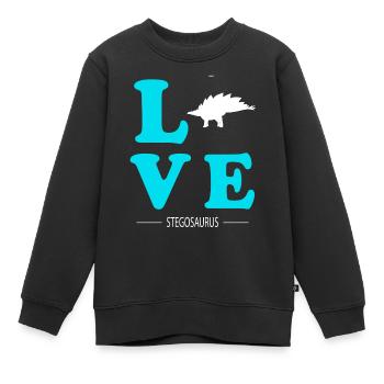 Stegosaurus - Sweat Premium enfant bio - noir - Devant - AI Model Kid Female (0cm)