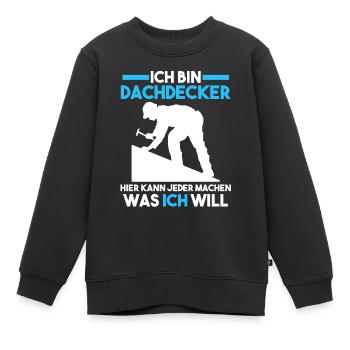 Dachdecker - Kinder Premium Organic Sweatshirt - Schwarz - Vorne - AI Model Kid Female (0cm)