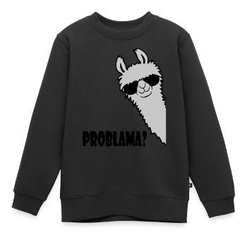 Problama Question Lama - Sweat Premium enfant bio - noir - Devant - AI Model Kid Female (0cm)